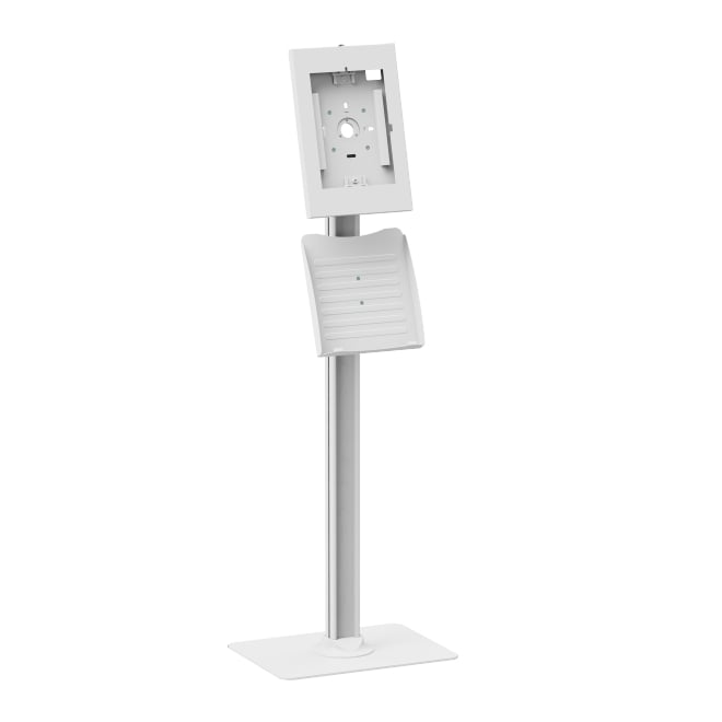 Brateck Tablet FloorStand AntiTheft 10-11” with Brochure Holder PAD34-04 White