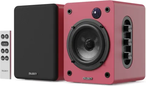 Majority Speakers Active D50X 60W 2.0 BT/USB/Optical/HDMI ARC Maroon (pair)