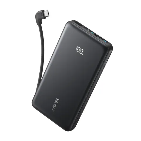 Anker Mobile Powerbank 10000 22.5W Built-In USB-C Cable Black