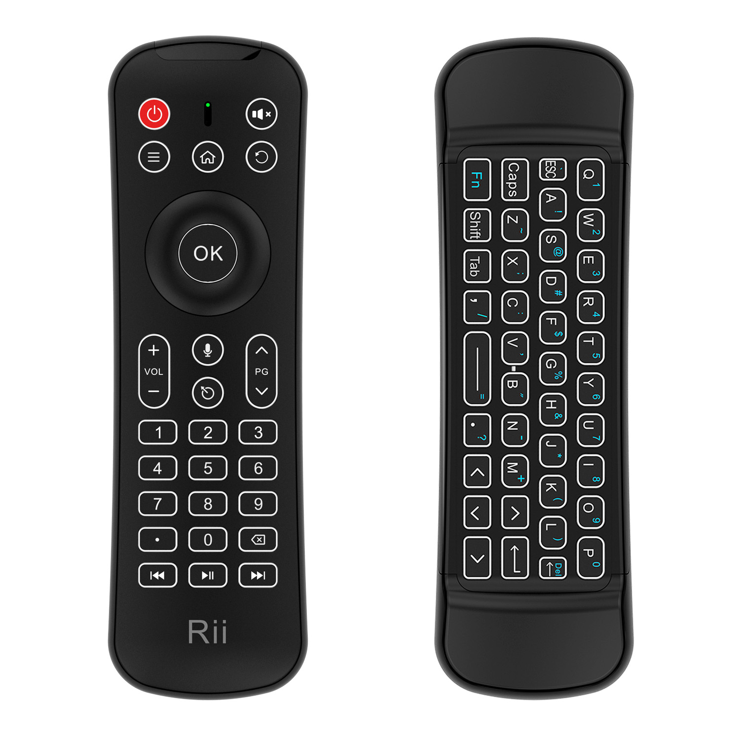 Rii Remote Control with Wireless Keyboard 2.4GHz, AirMouse & Microphone MX6