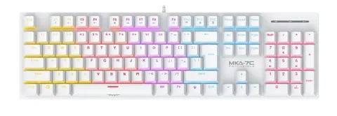 Armaggeddon MKA-7C White Mechanical Gaming Keyboard 104 Keys Clicky Blue Keys