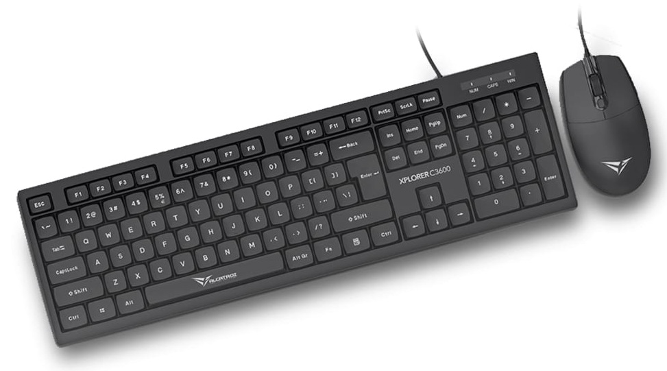 Alcatroz Keyboard & Mouse Wired Combo XPLORER C3600 Silent Black