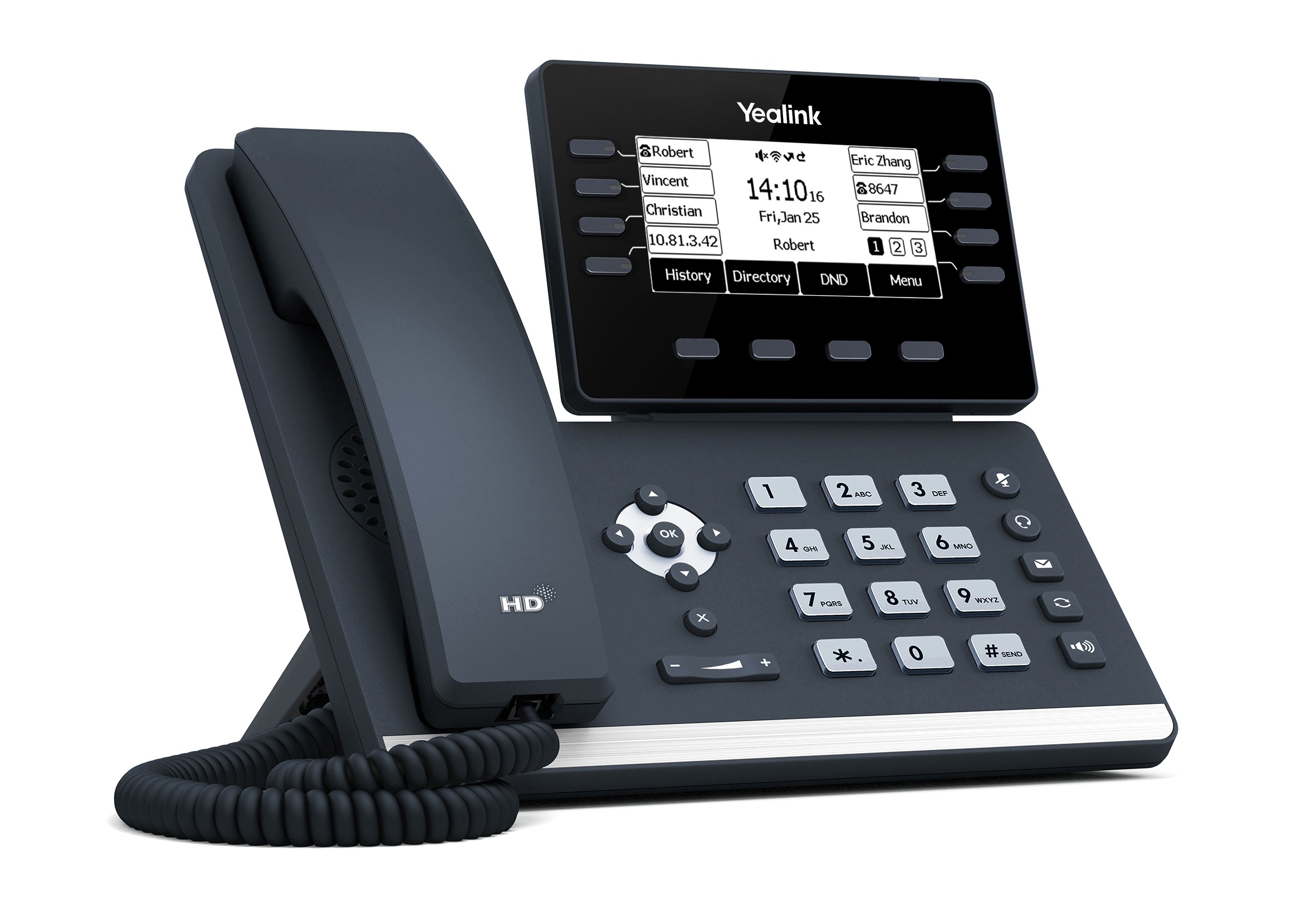 Yealink IP Phone Desktop PoE 3.7” Gigabit, USB, Expansion, Bluetooth & Wi-Fi T53W