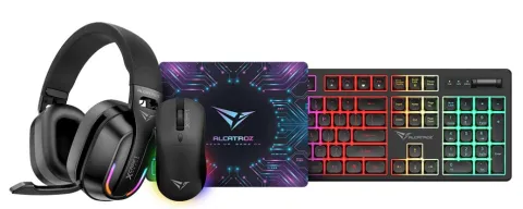 Alcatroz X-Craft 4in1 Gaming Set Keyb+Mouse+Mat+H/set Rechargeable NEXUS Black